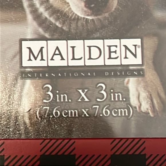 NEW DOGGY CHRISTMAS PHOTO FRAME ORNAMENT, black & red plaid - Picture 4 of 7